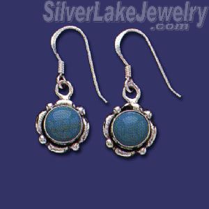 Sterling Silver Genuine American Indian Turquoise Earrings