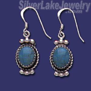 Sterling Silver Genuine American Indian Turquoise Earrings