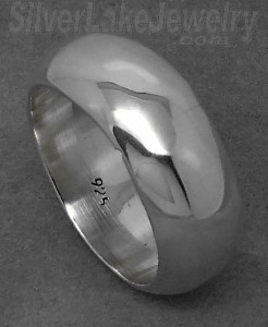 Sterling Silver Wedding Band Ring 9.5mm sz 11