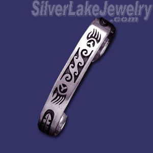 Sterling Silver Native American Design Cuff Bangle 11mm
