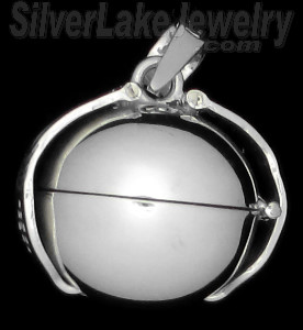 Sterling Silver 2-Picture Photo Ball Locket Charm Pendant