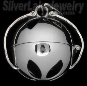 Sterling Silver 2-Picture Photo Ball Openwork Design Locket Char