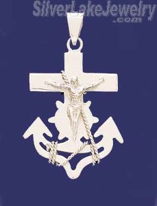 Sterling Silver Crucifix Anchor Cross Charm Pendant