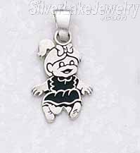 Sterling Silver Girl Charm Pendant