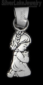 Sterling Silver Girl Praying Charm Pendant