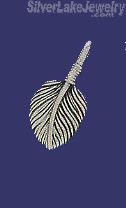 Sterling Silver Feather Genuine American Indian Charm Pendant