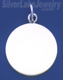 Sterling Silver Engravable Round Charm Pendant