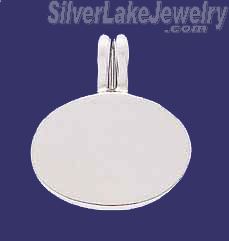 Sterling Silver Oval Engravable Charm Pendant
