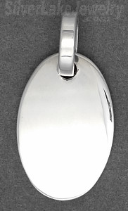 Sterling Silver High Polish Engravable Oval Pendant