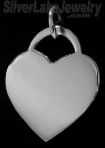 Sterling Silver Engravable Heart Charm Pendant