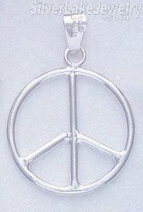 Sterling Silver Peace Sign Charm Pendant