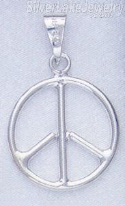 Sterling Silver Peace Sign Charm Pendant