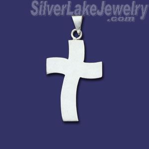 Sterling Silver Plain Twisted Cross Charm Pendant