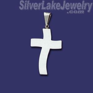Sterling Silver Plain Twisted Cross Charm Pendant