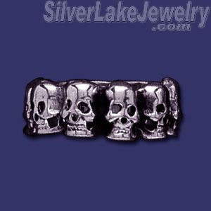 Sterling Silver Skulls Ring sz 10