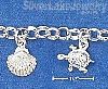 Sterling Silver 7" Mini Sea Creatures Charm Bracelet