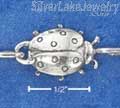 Sterling Silver 7" Continuous Antiqued Link Ladybug Bracelet