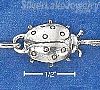 Sterling Silver 7" Continuous Antiqued Link Ladybug Bracelet