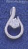 Sterling Silver CZ Hook Charm Pendant