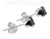 Sterling Silver 3mm Round Black CZ Stud Earrings