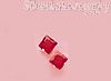 Sterling Silver 3mm Princess Cut Red CZ Stud Earrings