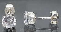 Sterling Silver 5mm Round White CZ Stud Earrings