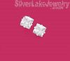 Sterling Silver 7mm Princess Cut White CZ Stud Earrings