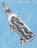 Sterling Silver Antiqued Three Dimensional Skateboard Charm