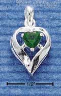 Sterling Silver May Cubic Zirconia Heart Pendant