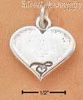 Sterling Silver Engravable Heart Charm With Heart Stamping