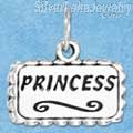 Sterling Silver Antiqued Plaque With "Princess" Charm