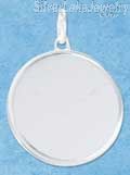 Sterling Silver 24mm Round Engravable Disk Charm With Satin Finish