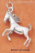 Sterling Silver Three Dimensional Rearing Horse Charm