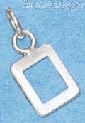 Sterling Silver Fine Lined "0" Number Charm