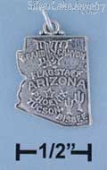 Sterling Silver Antiqued Arizona State Charm