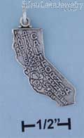 Sterling Silver Antiqued California State Charm