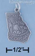 Sterling Silver Antiqued Georgia State Charm