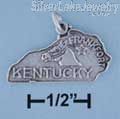 Sterling Silver Antiqued Kentucky State Charm