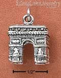 Sterling Silver Antiqued Three Dimensional Arc De Triomphe Charm