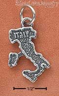 Sterling Silver Antiqued "Italy" Map Charm