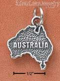 Sterling Silver Antiqued "Australia" Map Charm