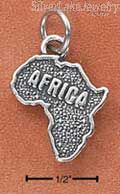 Sterling Silver Antiqued "Africa" Map Charm
