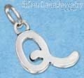 Sterling Silver Scrolled Letter "Q" Charm