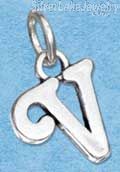 Sterling Silver Scrolled Letter "V" Charm