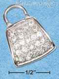 Sterling Silver Cz Purse Charm