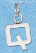 Sterling Silver Fine Lined Letter "Q" Charm