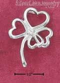 Sterling Silver Open 4 Leaf Clover Pendant With Center Cz