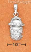 Sterling Silver April Cubic Zirconia Baby Shoe Pendant