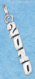 Sterling Silver Antiqued Vertical Year "2010" Charm