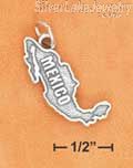 Sterling Silver Antiqued "Mexico" Map Charm